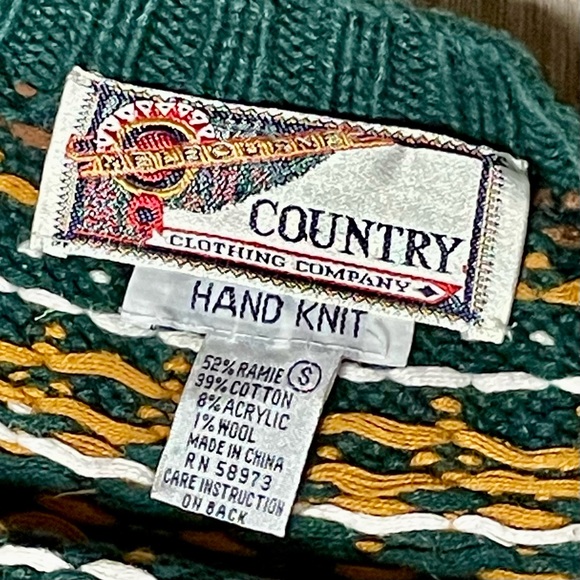 Vintage 1990s Melbourne Country Clothing Company Hand Knit Chunky Knit Sweater - Picture 8 of 16